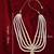 Vastramay men's cream layered pearl rhinestone wedding necklace