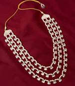 cream & silver rhinestone pearl wedding necklace