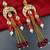 Elegant ruby kundan & beads chain dangler earrings for women & girls.