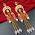 Elegant pink kundan & beads chain dangler earrings for women & girls.