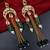 Elegant pink kundan & beads chain dangler earrings for women & girls.