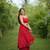 Red leheriya bandhani embroidered  kurta with pant