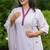 Purple lotus hand embroidered cotton kurta set