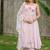 Baby pink lotus hand embroidered cotton kurta set