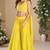 Yellow heavy chinon palazzo set full- stitched free size 