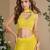 Yellow heavy chinon palazzo set full- stitched free size 