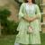 Green lotus hand embroidered cotton kurta set