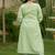 Green lotus hand embroidered cotton kurta set