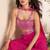 Magenta heavy chinon palazzo set full- stitched free size 