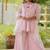 Pink lotus sharara hand embroidered cotton suit set