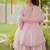 Pink lotus sharara hand embroidered cotton suit set