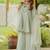 Green lotus sharara hand embroidered cotton suit set