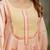 Peach lotus hand embroidered cotton suit set