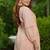 Peach lotus hand embroidered cotton suit set