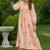 Peach lotus hand embroidered cotton suit set