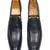 Black solid leather shoes