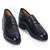 Black solid leather shoes