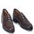 Brown solid leather shoes