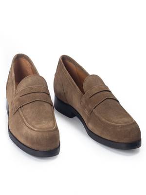 Olive solid leather shoes 2