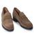 Olive solid leather shoes
