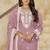 Pink embroidered roman silk patiala suits