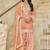 Peach embroidered roman silk patiala suits