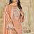 Peach embroidered roman silk patiala suits
