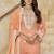 Peach embroidered roman silk patiala suits