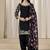 Black embroidered  roman silk patiala suits