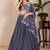 Eilara Women's Grey Faux Georgette Embroidered Sequins Lehenga Festive Wear