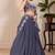 Eilara Women's Grey Faux Georgette Embroidered Sequins Lehenga Festive Wear