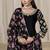 Black embroidered  roman silk patiala suits