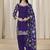 Purple embroidered  roman silk patiala suits