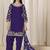 Purple embroidered  roman silk patiala suits