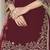Maroon embroidered  roman silk patiala suits