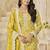Mustard  embroidered organza (crush fill) salwar kameez