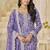 Purple embroidered organza (crush fill) salwar kameez