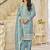 Sea green embroidered organza (crush fill) salwar kameez