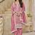 Pink  embroidered organza (crush fill) salwar kameez
