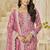 Pink  embroidered organza (crush fill) salwar kameez