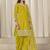 Yellow embroidered roman silk patiala suits