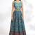 Peacock Blue Chinon Printed Designer Lehenga Skirt Choli Festive Wear