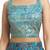 Peacock Blue Chinon Printed Designer Lehenga Skirt Choli Festive Wear