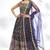 Blue Chinon Printed Designer Lehenga Choli Festive Wear