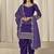 Purple embroidered roman silk patiala suits