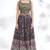 Blue Chinon Printed Designer Lehenga Choli Festive Wear