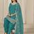 Rama blue embroidered roman silk patiala suits