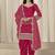 Rani pink embroidered roman silk patiala suits