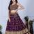 Wine Faux Georgette Embroidered Sequins Lehenga Festive Wear