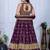 Wine Faux Georgette Embroidered Sequins Lehenga Festive Wear